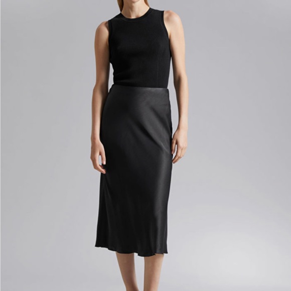 & Other Stories Dresses & Skirts - & Other stories High waist A-line satin midi skirt.